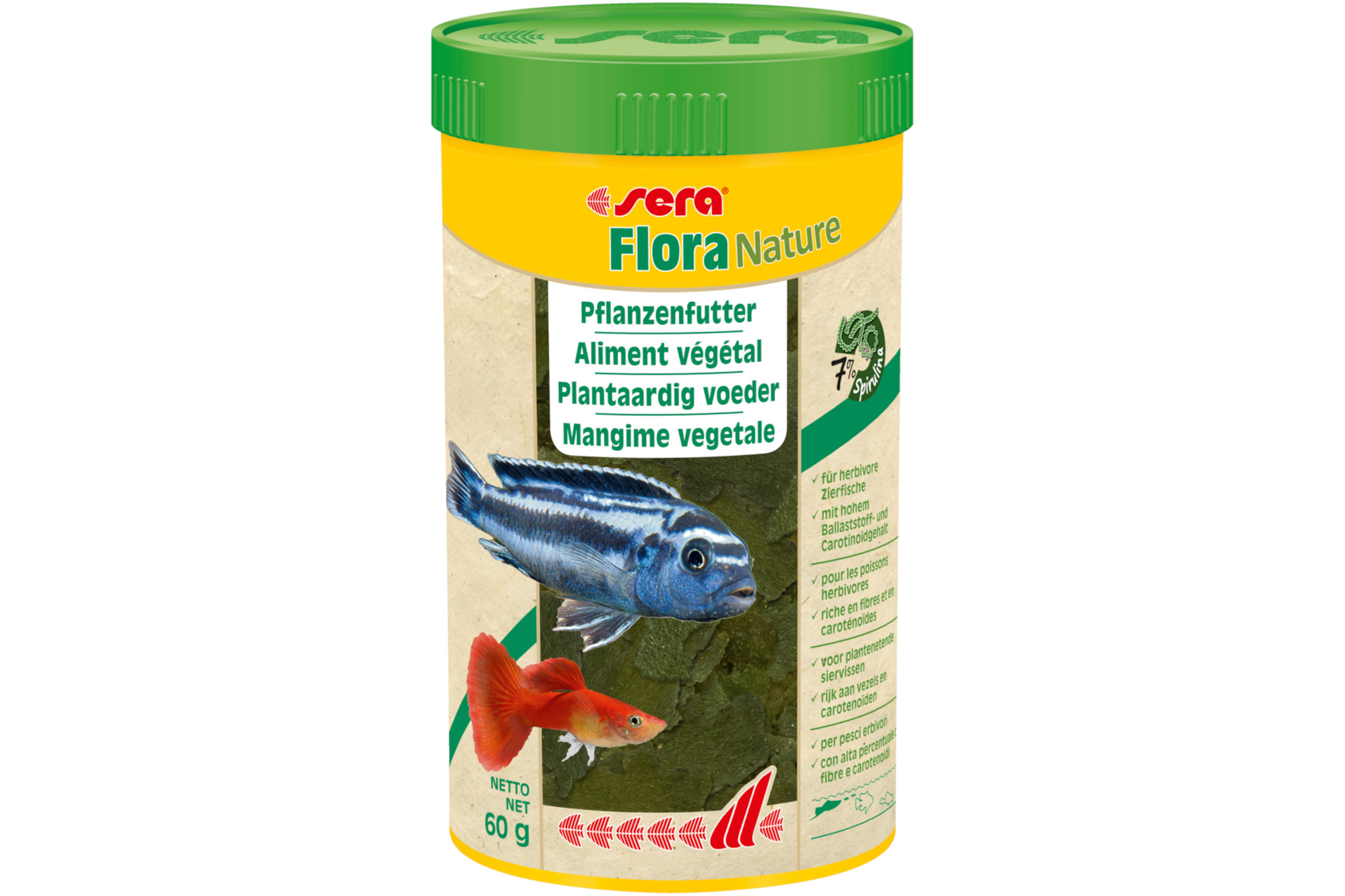 Sera Flora Nature, Hauptfutter-Flocken, 250 ml